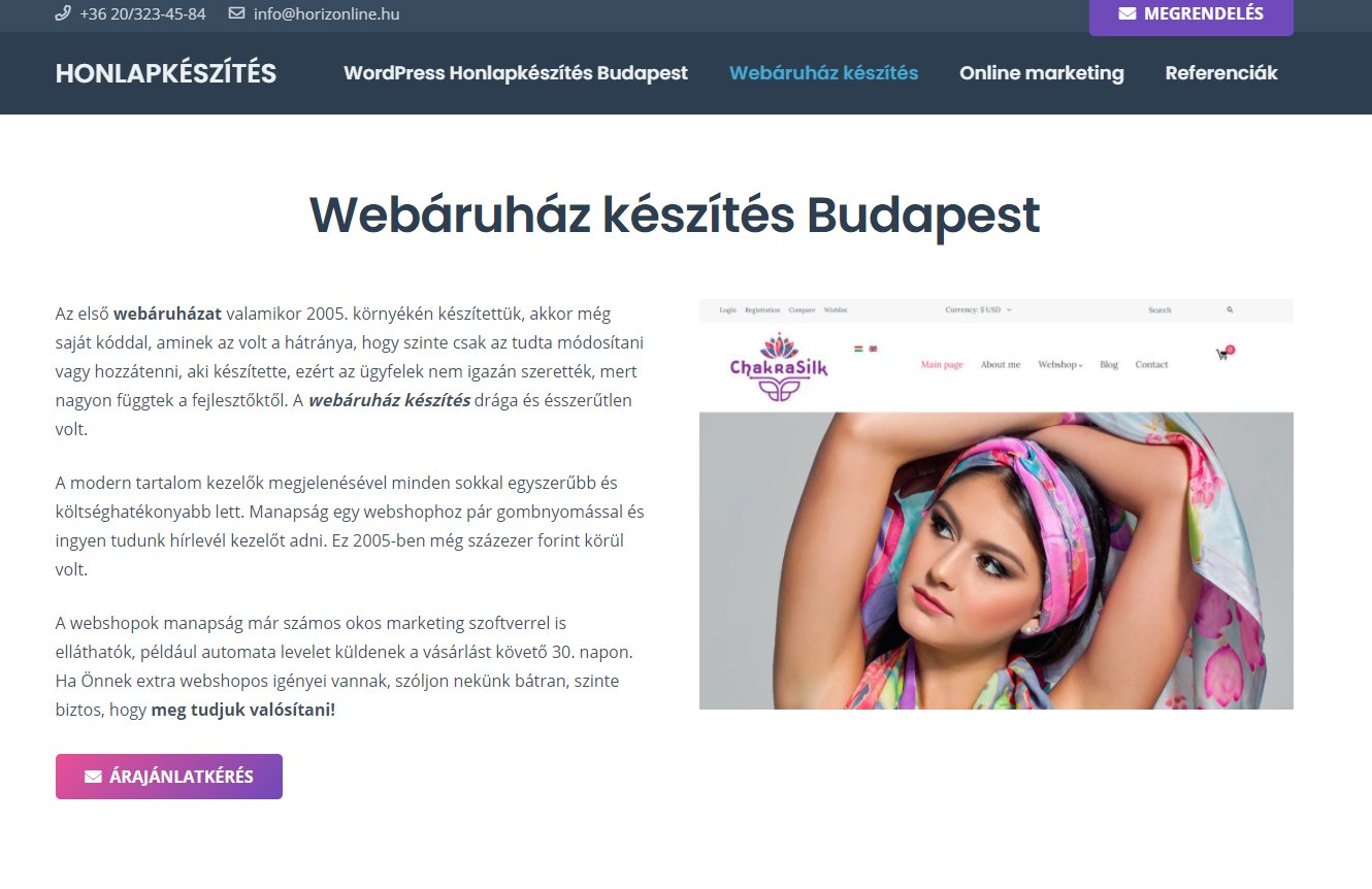 Prémium webshop, webáruház készítése